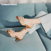 Toomanyshoes一字拖高跟编织凉拖外穿 商品缩略图4