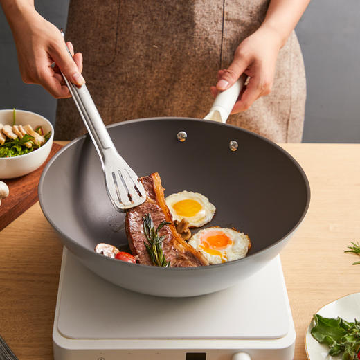 神田 云朵锅系列钛合金家用不粘炒锅32cm 云朵盖 商品图2