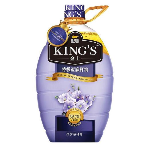  金龙鱼KINGS亚麻籽油4L 商品图0