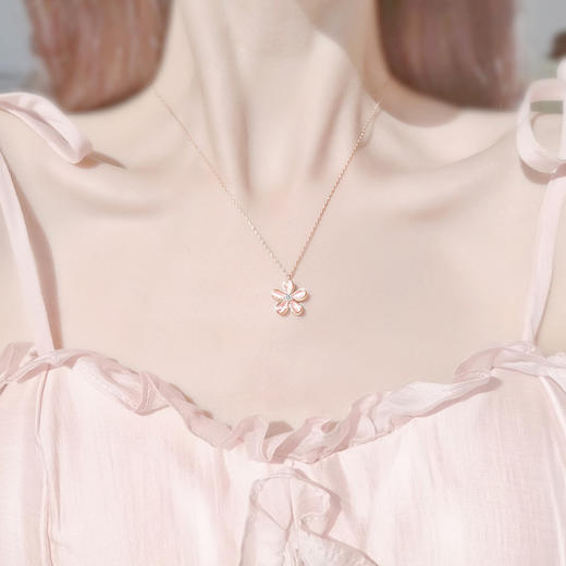 【可旋转项链】梅花锆石微镶带满钻 轻奢玫瑰金女锁骨链 七夕情人节礼物 商品图1