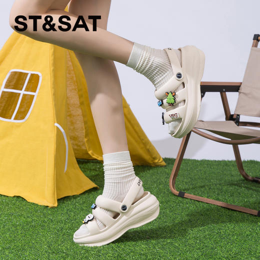 星期六美式风卡通厚底休闲凉拖SSC211562A 商品图4