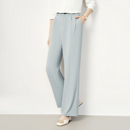 【后侧松紧腰】罗蒙女士休闲裤时尚简约大众商务百搭阔腿裤女 商品图8