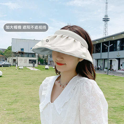 「五款配饰！冰丝贝壳帽」沙滩防晒帽女夏季防紫外线遮阳帽大帽檐全遮脸太阳帽配饰 商品图1