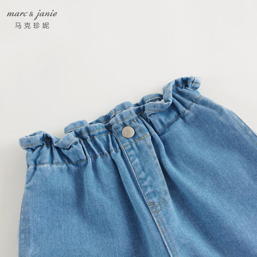 马克珍妮2024年秋装新款 女童甜美花苞纯棉牛仔窄口裤 241387 商品图4