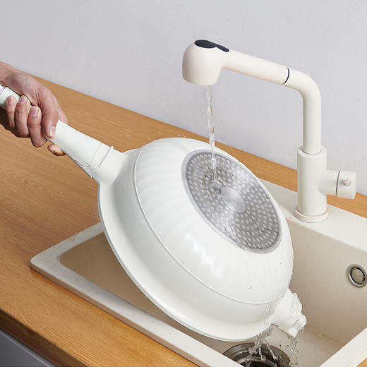 神田0氟系列纳米陶瓷不粘微压锅 32cm蒸格款（含硅胶铲） 商品图7