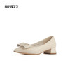 和诚行 2024秋冬新款时尚百搭粗跟单鞋女浅口尖头中跟单鞋0930218 商品缩略图1