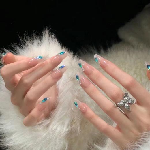 蜜桃腮红法式中长小红书美甲穿戴甲网红纯欲风同款美甲贴片指甲片 商品图7