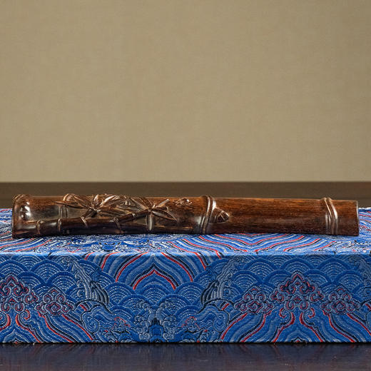 清 紫檀木雕知足竹节臂搁 商品图1