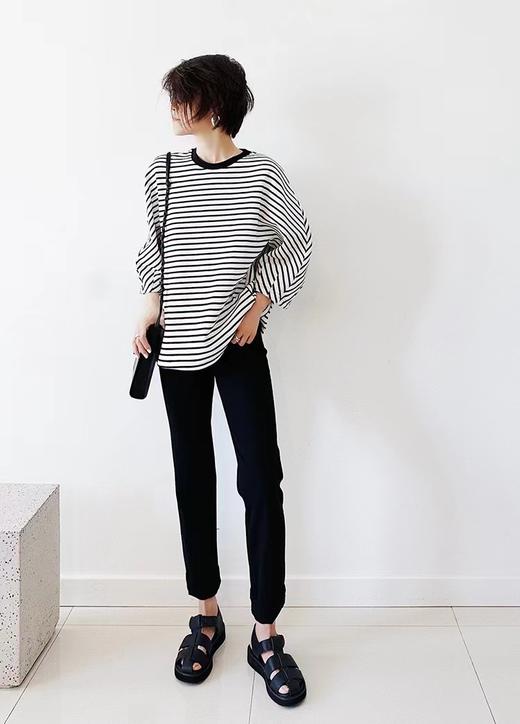 8005#天花板条纹T恤 商品图0