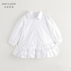 马克珍妮2024年秋装新款 女童拼接花边纯棉衬衫连衣裙 241267 商品缩略图2