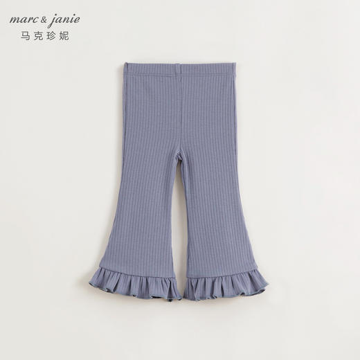 马克珍妮女童弹力针织木耳边喇叭裤儿童打底裤子宝宝春秋装241306 商品图3