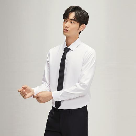 【兰精莫代尔】柒牌男士长袖衬衫男2024秋季新款商务百搭白色衬衣	127A71030 商品图2