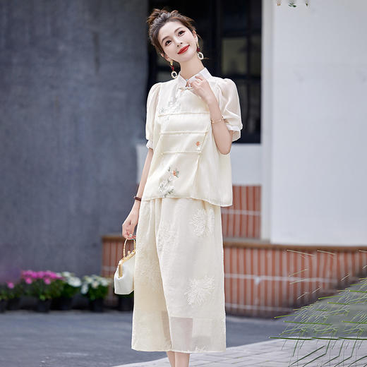 新中式国风刺绣套装裙减龄两件套LMJY6686 商品图2