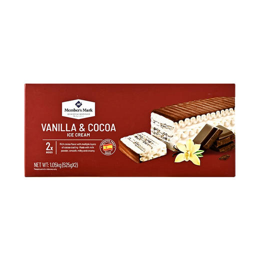 MM 山姆 Member's Mark 西班牙进口 香草可可味冰淇淋 1.05kg（525g*2） 商品图0