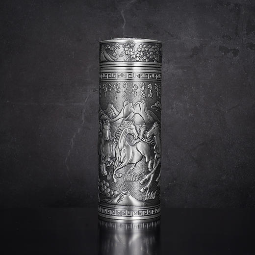 子佩集S999银【旗开马到】杯摆件【DLBJB0036-136】纯银内胆泡茶杯2406 商品图0