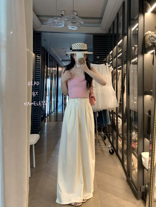 Read Nameless /复古粉碎花上衣+白色阔腿裤 商品图0