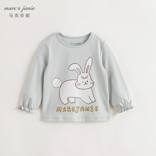 马克珍妮2024年秋装新款 女童趣味卡通兔子长袖T恤 240966 商品图3