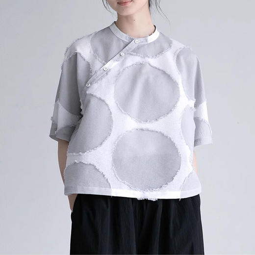 裁缝学苑AQ318提花新中式短袖上衣纸样女装小衫新款立领打板图纸 商品图5