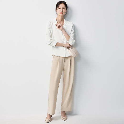 【气质V领】罗蒙女士长袖衬衫简约纯色温柔气质时尚有型衬衣女 商品图9