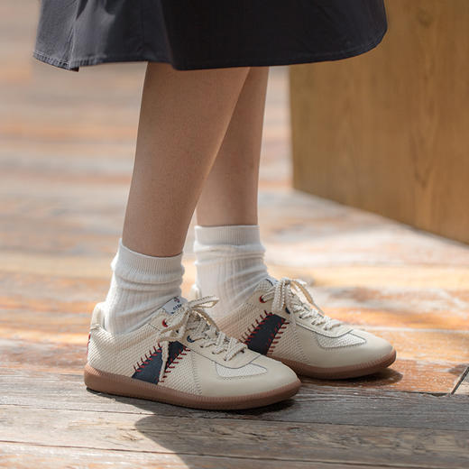马登2025秋季新款棒球版德训鞋休闲鞋美式板鞋小白鞋女 商品图0