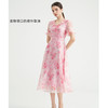 司歌雪纺印花连衣裙荷叶领V领飘逸仙气A891365M 商品缩略图0