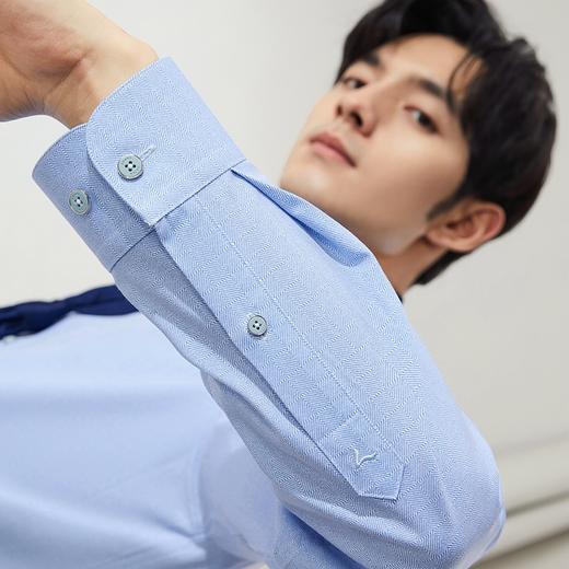 【高端系列】柒牌男士长袖衬衫2024秋季新款商务休闲含莫代尔衬衣	127A70980 商品图2