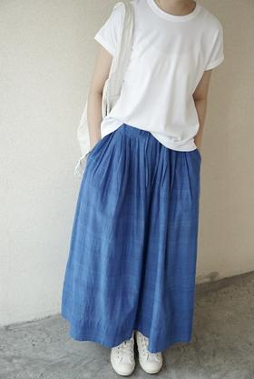 KHADI&CO 棉质自然褶裥半身裙(CEZANNE A.Plain Cotton Skirt)2色可选