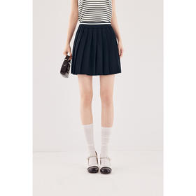 【严选】诗凡黎学院风针织百褶半身裙2024秋新款高知千金感遮胯显瘦短裙女SF7140891