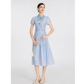 司歌国风短袖改良旗袍连衣裙短袖优雅端庄A891109X