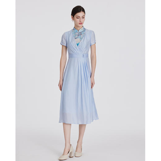 司歌国风短袖改良旗袍连衣裙短袖优雅端庄A891109X 商品图2