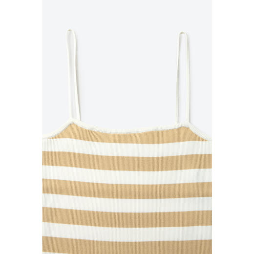 【严选】诗凡黎黑色细肩带针织背心2024秋新款短款流行内搭条纹吊带女SF7131421 商品图2