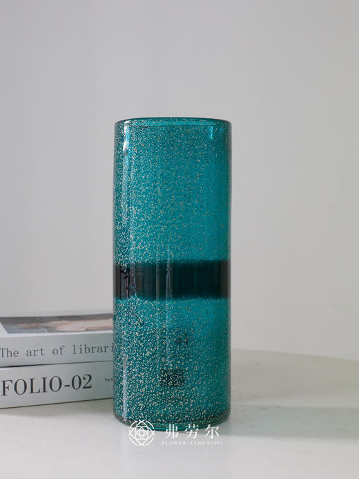现代蓝绿色手工花瓶 商品图0