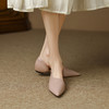OLD3020白色高跟鞋女夏5cm法式细跟浅色真皮通勤女鞋侧空浅口尖头单鞋 商品缩略图2