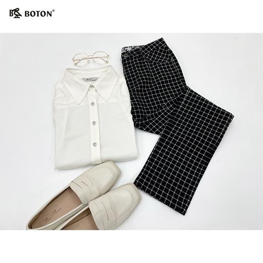 【第2件半价！尾货清仓不退换】波顿女士弹力休闲格仔裤LE153314 商品图3