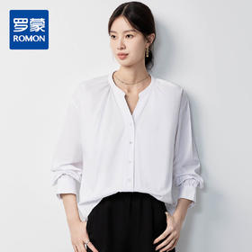 【100棉&舒适V领】罗蒙女士长袖衬衫简约百搭优雅气质衬衣女