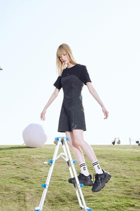 【商场同款】麦檬春秋针梭拼接连衣裙4E7190841