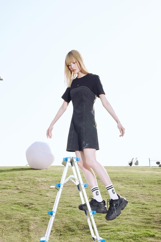 【商场同款】麦檬春秋针梭拼接连衣裙4E7190841 商品图0