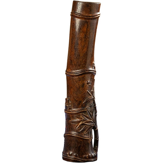 清 紫檀木雕知足竹节臂搁 商品图5