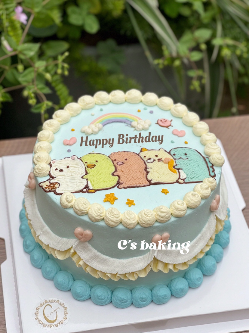 #复古风 #手绘蛋糕 #角落生物 #Sumikkogurashi 忌廉蛋糕（默认自提，收费配送请联系客服）