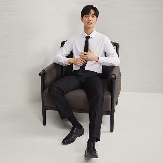 【兰精莫代尔】柒牌男士长袖衬衫男2024秋季新款商务百搭白色衬衣	127A71030 商品图1