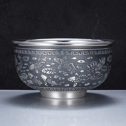 子佩集S999银年年有余碗摆件【BX008021202-1】纯银餐具2406 商品图0