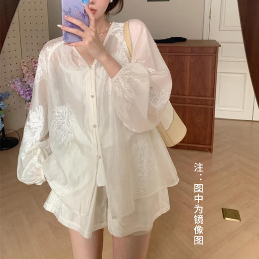 裁缝学苑AS287宽松新中式衬衫短裤两件套套装纸样女装版型 商品图2