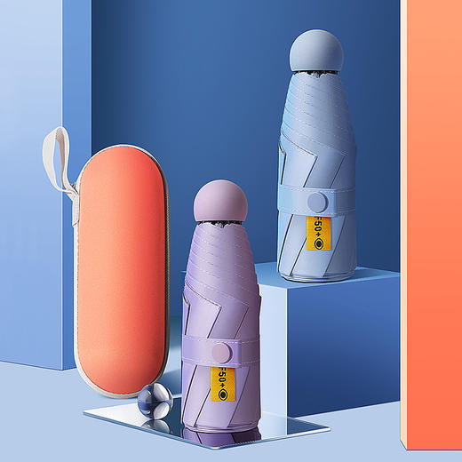 探拓户外黑胶晴雨伞防晒迷你五折胶囊伞超轻便遮阳抗风加固太阳伞 商品图0