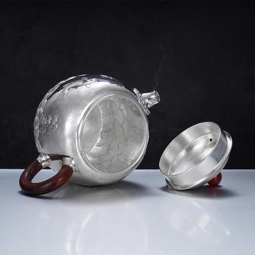 子佩集S999银【依荷听雨】茶壶【ZJ027】纯银小茶壶摆件2406 商品图2