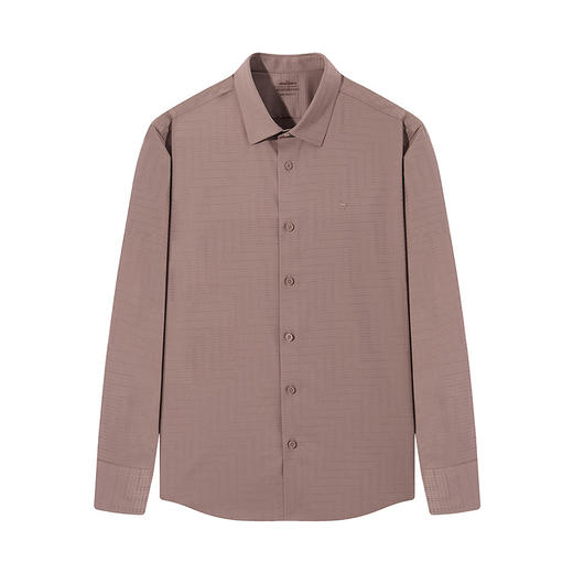 【高端系列】柒牌男士长袖衬衫2024秋季新款商务休闲几何提花衬衣	127A70970 商品图4