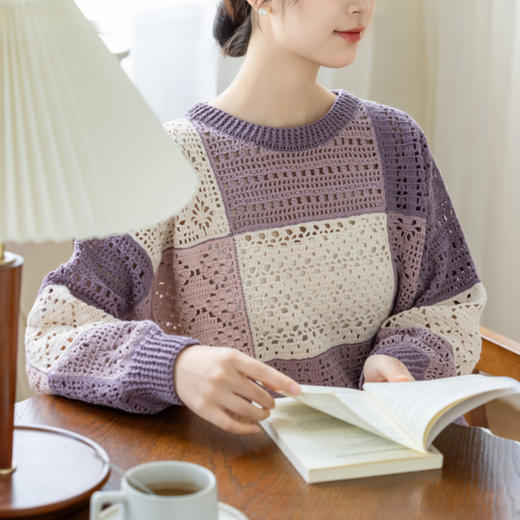 苏苏姐家风荷拼花上衣棉麻钩针手工diy毛线团蕾丝线自制材料包 商品图4