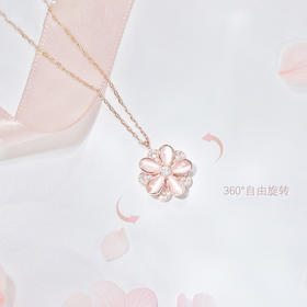 【可旋转项链】梅花锆石微镶带满钻 轻奢玫瑰金女锁骨链 七夕情人节礼物