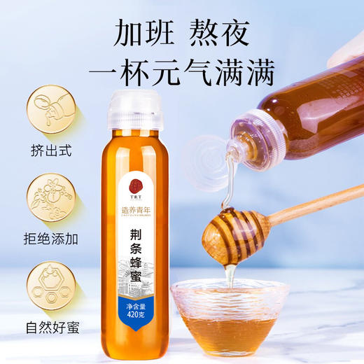 【正宗同仁堂品牌】北京同仁堂 荆条蜂蜜420克 清香怡人 纯蜂蜜拒绝添加掺杂 浓稠滋补 便携小瓶装挤压不沾手SY 商品图7