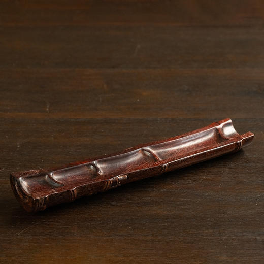 清 紫檀木雕知足竹节臂搁 商品图3
