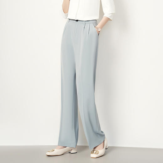 【后侧松紧腰】罗蒙女士休闲裤时尚简约大众商务百搭阔腿裤女 商品图2